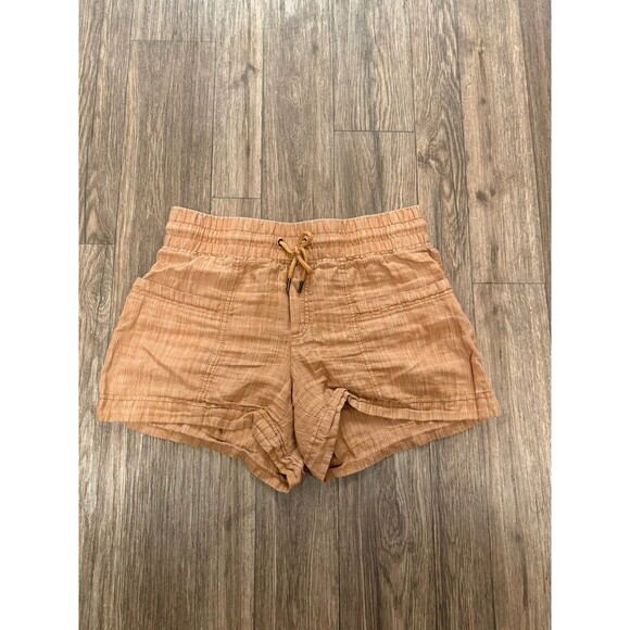 Athleta Cabo Linen‎ Textured 4” Shorts Size 8 Rain Dance Sienna - Picture 3 of 12